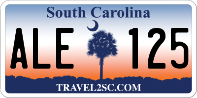 SC license plate ALE125
