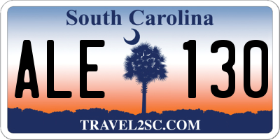 SC license plate ALE130