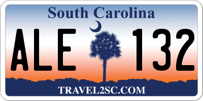 SC license plate ALE132