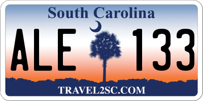 SC license plate ALE133