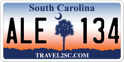 SC license plate ALE134