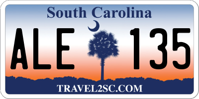 SC license plate ALE135