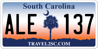 SC license plate ALE137