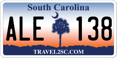SC license plate ALE138