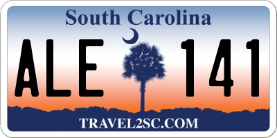 SC license plate ALE141