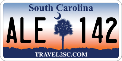 SC license plate ALE142