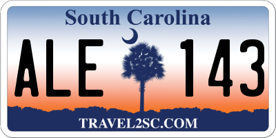 SC license plate ALE143