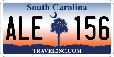 SC license plate ALE156