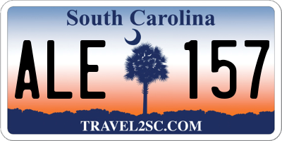 SC license plate ALE157