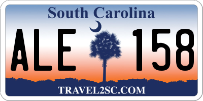 SC license plate ALE158