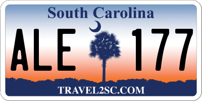 SC license plate ALE177