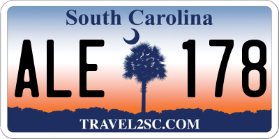 SC license plate ALE178