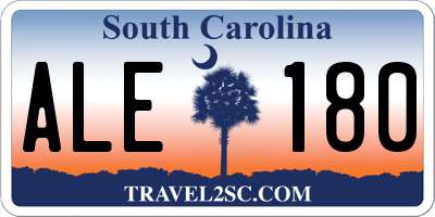 SC license plate ALE180