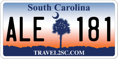 SC license plate ALE181