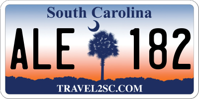 SC license plate ALE182