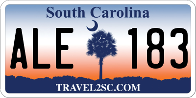 SC license plate ALE183