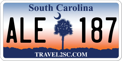 SC license plate ALE187