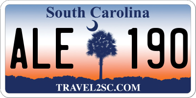 SC license plate ALE190