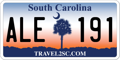 SC license plate ALE191