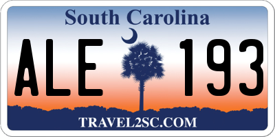 SC license plate ALE193