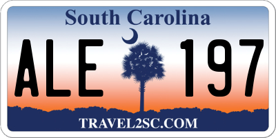 SC license plate ALE197