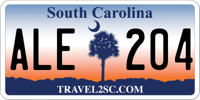 SC license plate ALE204