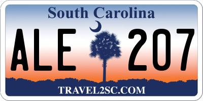 SC license plate ALE207