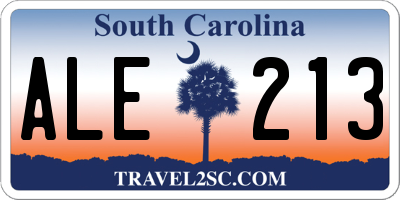 SC license plate ALE213