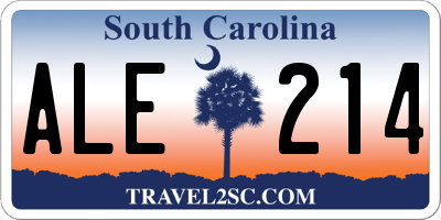 SC license plate ALE214