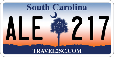 SC license plate ALE217