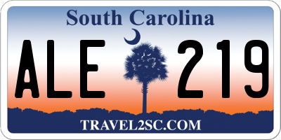 SC license plate ALE219