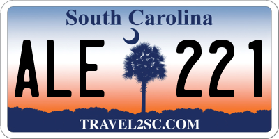 SC license plate ALE221