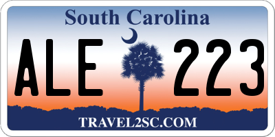 SC license plate ALE223