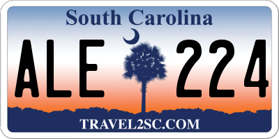 SC license plate ALE224