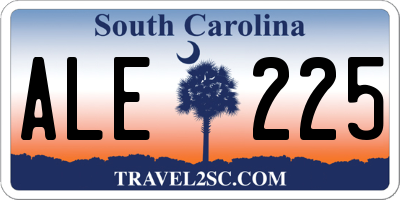 SC license plate ALE225