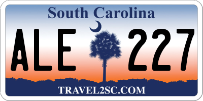 SC license plate ALE227