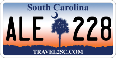 SC license plate ALE228
