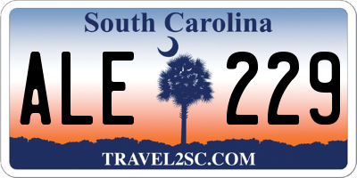 SC license plate ALE229