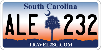 SC license plate ALE232