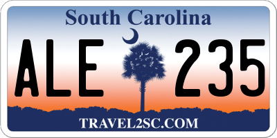 SC license plate ALE235