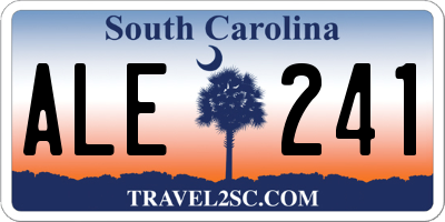 SC license plate ALE241