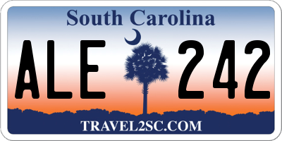 SC license plate ALE242