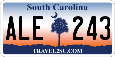 SC license plate ALE243