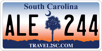 SC license plate ALE244