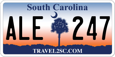 SC license plate ALE247