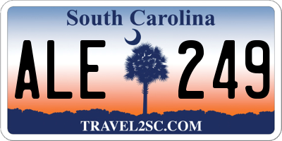 SC license plate ALE249