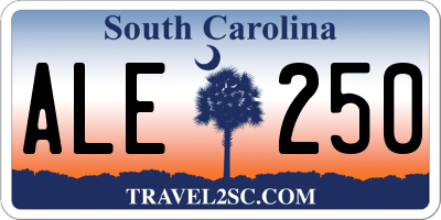 SC license plate ALE250