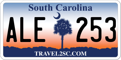SC license plate ALE253