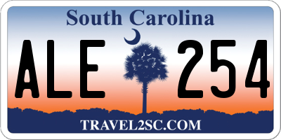 SC license plate ALE254