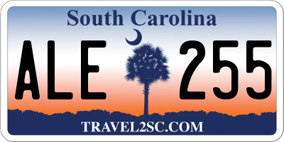 SC license plate ALE255